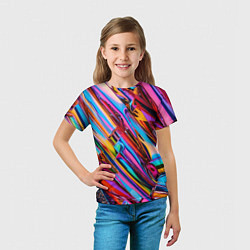Футболка детская Разноцветная фольга, цвет: 3D-принт — фото 2