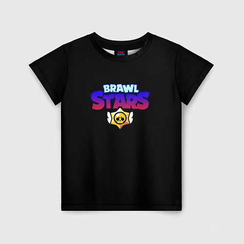 Детская футболка Brawl stars neon logo / 3D-принт – фото 1