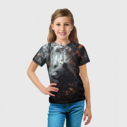 Футболка детская Медведь в пасмурном лесу, цвет: 3D-принт — фото 2