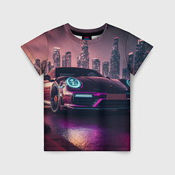 Детская футболка Porshe ночной город