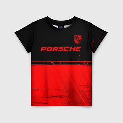 Футболка детская Porsche - red gradient посередине, цвет: 3D-принт