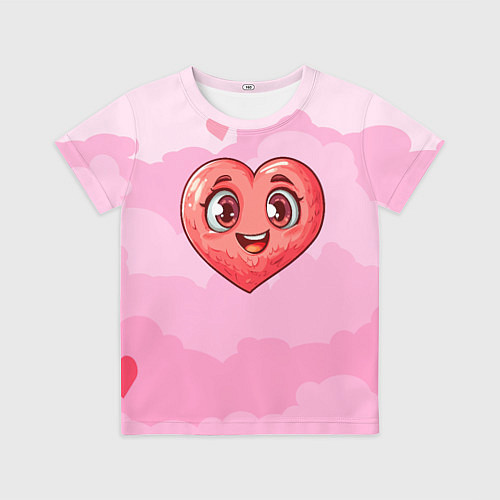 Детская футболка Милое красное сердечко / 3D-принт – фото 1