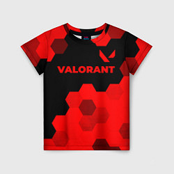 Футболка детская Valorant - red gradient посередине, цвет: 3D-принт