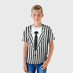 Футболка детская Битлджус - полоски, цвет: 3D-принт — фото 2