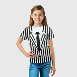 Футболка детская Битлджус - полоски, цвет: 3D-принт — фото 2