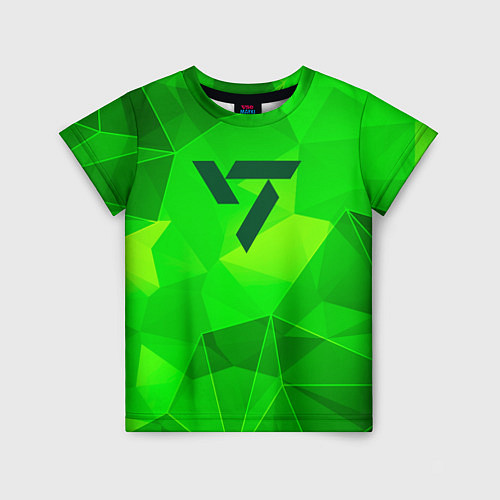 Детская футболка Seventeen green poly / 3D-принт – фото 1