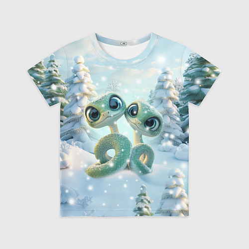 Детская футболка Милые змеи / 3D-принт – фото 1
