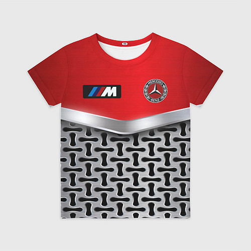 Детская футболка BMW x mercedes texture / 3D-принт – фото 1