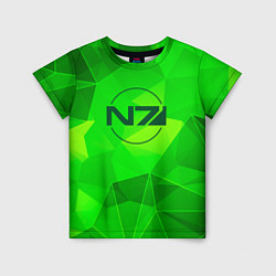 Футболка детская Mass Effect green poly, цвет: 3D-принт