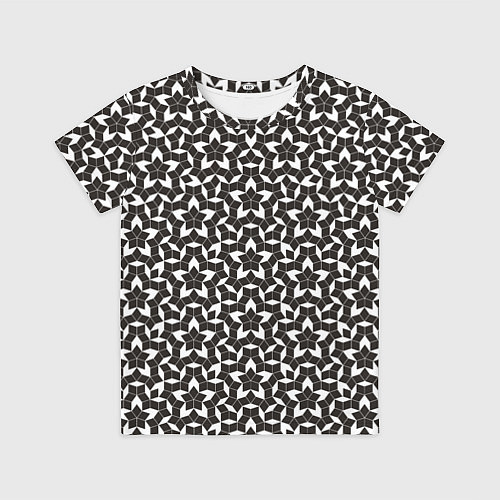 Детская футболка Паттерн Пенроуза: черно-белый / 3D-принт – фото 1
