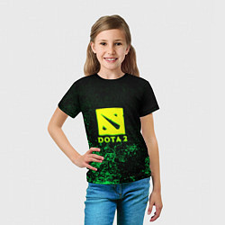 Футболка детская DOTA2 кислотное лого краски, цвет: 3D-принт — фото 2
