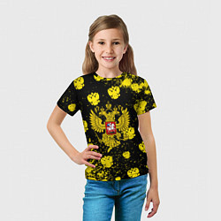 Футболка детская Жёлтые краски герб, цвет: 3D-принт — фото 2