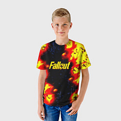 Футболка детская Fallout огненные краски стиль, цвет: 3D-принт — фото 2