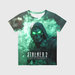 Футболка детская Stalker 2 череп с зелеными глазами, цвет: 3D-принт