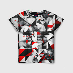 Футболка детская Black and red abstraction on a white background, цвет: 3D-принт