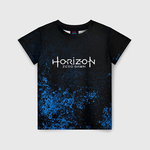 Детская футболка Horizon: Zero Dawn синие брызги красок / 3D-принт – фото 1