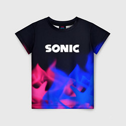 Футболка детская Sonic neon flame, цвет: 3D-принт