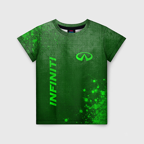 Детская футболка Infiniti - green gradient вертикально / 3D-принт – фото 1