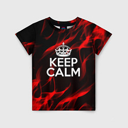 Футболка детская Keep calm flame red, цвет: 3D-принт