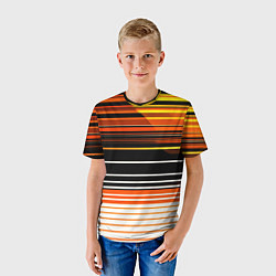 Футболка детская Разноцветные вертикальные линии, цвет: 3D-принт — фото 2