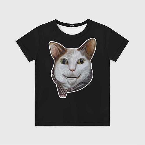 Детская футболка Кот - Бу испугался мем / 3D-принт – фото 1