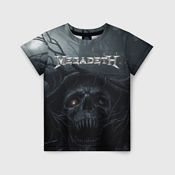 Футболка детская Megadeth череп под деревом, цвет: 3D-принт