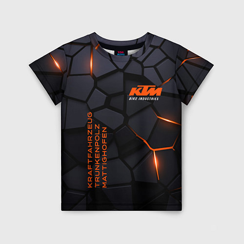Детская футболка KTM - плиты с эффектом свечения / 3D-принт – фото 1