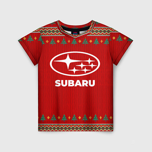 Детская футболка Subaru new year / 3D-принт – фото 1