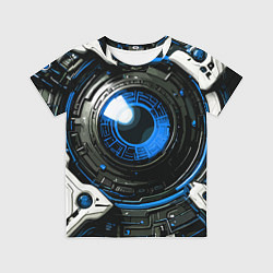 Футболка детская Синяя сфера киберпанк, цвет: 3D-принт