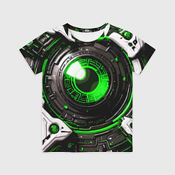 Футболка детская Зелёная сфера киберпанк, цвет: 3D-принт