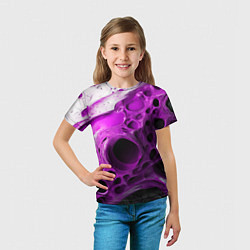 Футболка детская Фиолетово-белая абстрактная структура, цвет: 3D-принт — фото 2