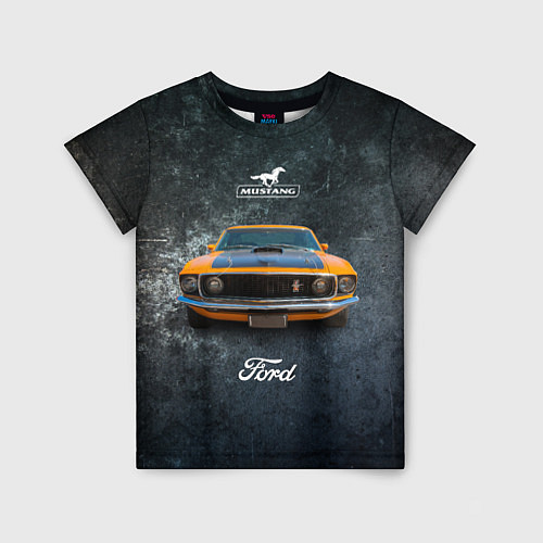 Детская футболка Спортивный американский автомобиль Ford Mustang / 3D-принт – фото 1