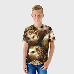 Футболка детская Ежи, цвет: 3D-принт — фото 2
