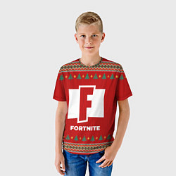 Футболка детская Fortnite new year, цвет: 3D-принт — фото 2
