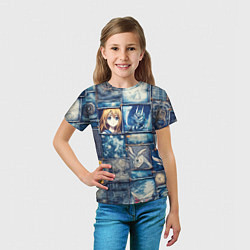 Футболка детская Аниме микс и пэчворк, цвет: 3D-принт — фото 2