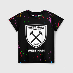 Футболка детская West Ham конфети, цвет: 3D-принт