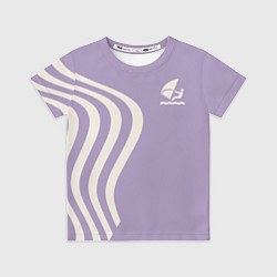 Футболка детская Парусник и волны на сиреневом, цвет: 3D-принт