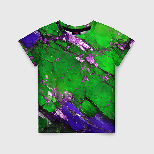 Детская футболка A purple mineral in a green stone / 3D-принт – фото 1