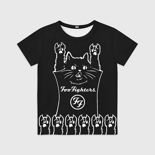 Детская футболка Foo Fighters: cat rock / 3D-принт – фото 1