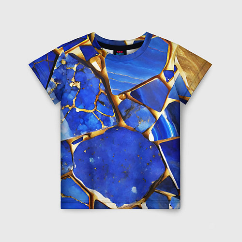 Детская футболка A gold mineral in a blue stone / 3D-принт – фото 1