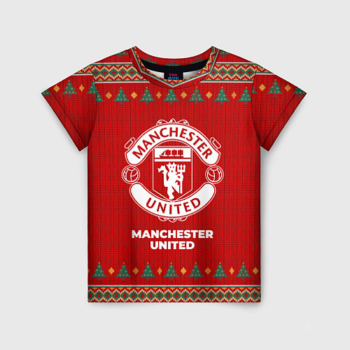 Детская футболка Manchester United new year / 3D-принт – фото 1