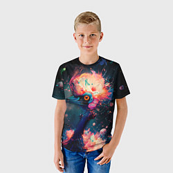 Футболка детская Космический казуар - нейросеть, цвет: 3D-принт — фото 2
