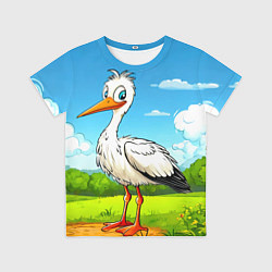 Футболка детская Аист в поле, цвет: 3D-принт