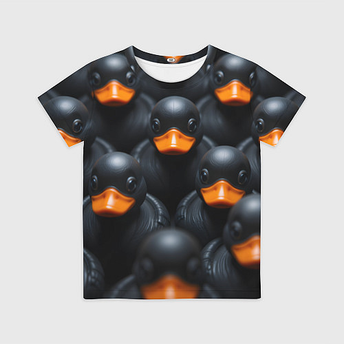 Детская футболка Черные уточки / 3D-принт – фото 1