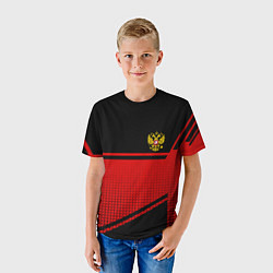 Футболка детская Россия герб геометрия, цвет: 3D-принт — фото 2