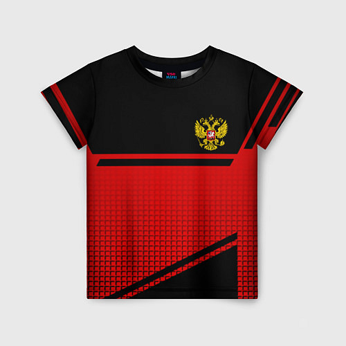 Детская футболка Россия герб геометрия / 3D-принт – фото 1
