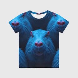 Футболка детская Синие капибары, цвет: 3D-принт