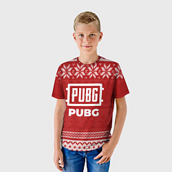 Футболка детская Новогодний PUBG, цвет: 3D-принт — фото 2