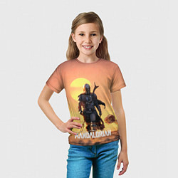 Футболка детская Идущий мандалорец, цвет: 3D-принт — фото 2