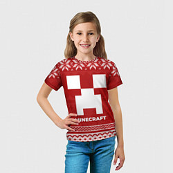 Футболка детская Новогодний Minecraft, цвет: 3D-принт — фото 2
